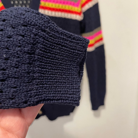 Juicy Couture. Woman’s sm cardigan navy blue with colourful stripes. Cotton - Picture 4 of 7